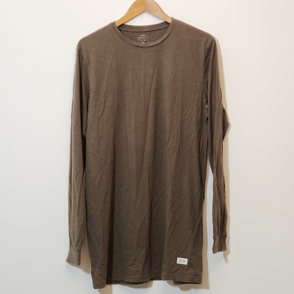 Stampd long-sleeve olive T-shirt